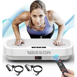 Vibration Plate Exercise Machine, Portable Workout Vibration Plate for Lymphatic Drainage, Full Body Vibration Platform Home Fitness Equipment for Men & Women, Grey