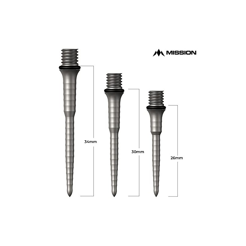 Mission Darts Points Titanium Ripple Titanium Conversion Point 34 mm