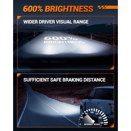 SEALIGHT 5202 LED Fog Light Bulbs, 10000LM 600% Brightness 5201 5202 PS19W PS24W Fog Lights LED Bulbs 6500K Cool White, 1:1 Size Plug-N-Play for Trucks Cars, Pack of 2