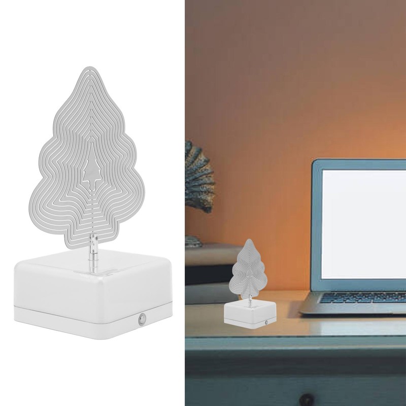 3D Metal Sheet Night Light Rotation Rechargeable Decoration 3D Night