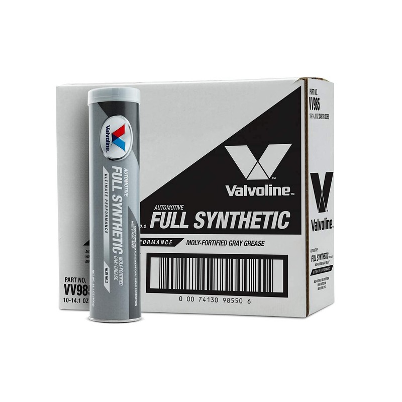 Valvoline Moly-Fortified Gray Full Synthetic Grease 14.1 OZ Cartridge, Case