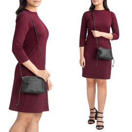 STILORD 'Mariella' Leather Crossbody Handbag for Women Mini Leather Purse Small Shoulder Bag Vintage Satchel Side Bag Work Bag Party Bag in Genuine Leather, Colour:black