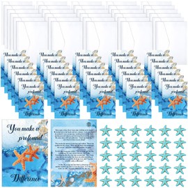 Eersida 90 Pcs Starfish Story Gift Mini Keepsake Appreciation Notecard Bulk You Make a Profound Difference Notecard and Miniature with 30 Envelope for Volunteer Nurse Teacher Colleague Coworker Friend