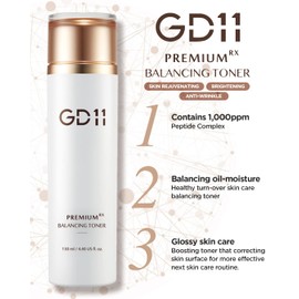 GD11 Premium RX Balancing Toner with Hyaluronic Acid for Sensitive, Dry, Aging Skin | Anti-aging | Premium Home Care | Deep Moisturizing Facial Toner | 4.40 fl.oz | K-Beauty
