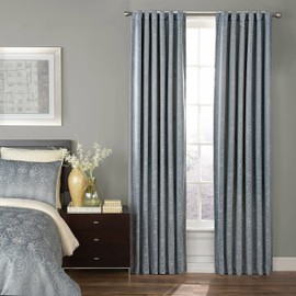 Beautyrest Avignon Blackout Window Curtain, 52" x 63", Smokey Blue