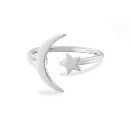 Boma Jewelry Sterling Silver Moon & Star Ring, Size 8
