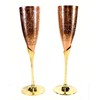 Stonkraft Engraved Brass Goblet Champagne Glasses Flutes Coupes Wine Glass