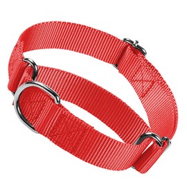 Red Martingale Collar for Dogs, No Pull Choke Dog Collar Escape Proof Cinch Dog Training Collars Adjustable for Small Medium Large Breed Pet Dogs