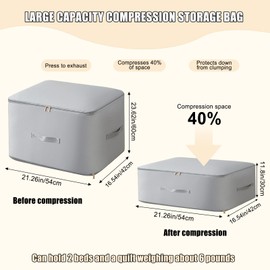 3 PCS Ultra Space Saving Self Compression Organizer Bag, 2024 Upgrade Extra Large Compression Storage Bags with Zippers,Cube Compression Organizer for Blankets, Clothes, Bedding Comforters(M, L, XL)