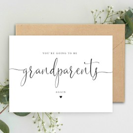 You're going to be Grandparents AGAIN A5 Card & envelope, You're being promoted to grandparents Again card Typography Card, Pregnancy Reveal