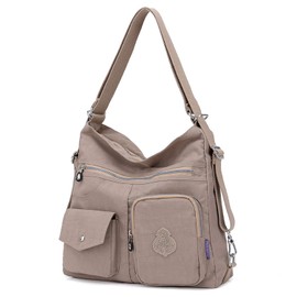 Outreo Umhängetasche Handtasche Damen Umhängetasche Umhängetasche Umhängetasche Wasserdicht Schultasche für Schule Reise Messenger Bag, Beige One, L, Vintage