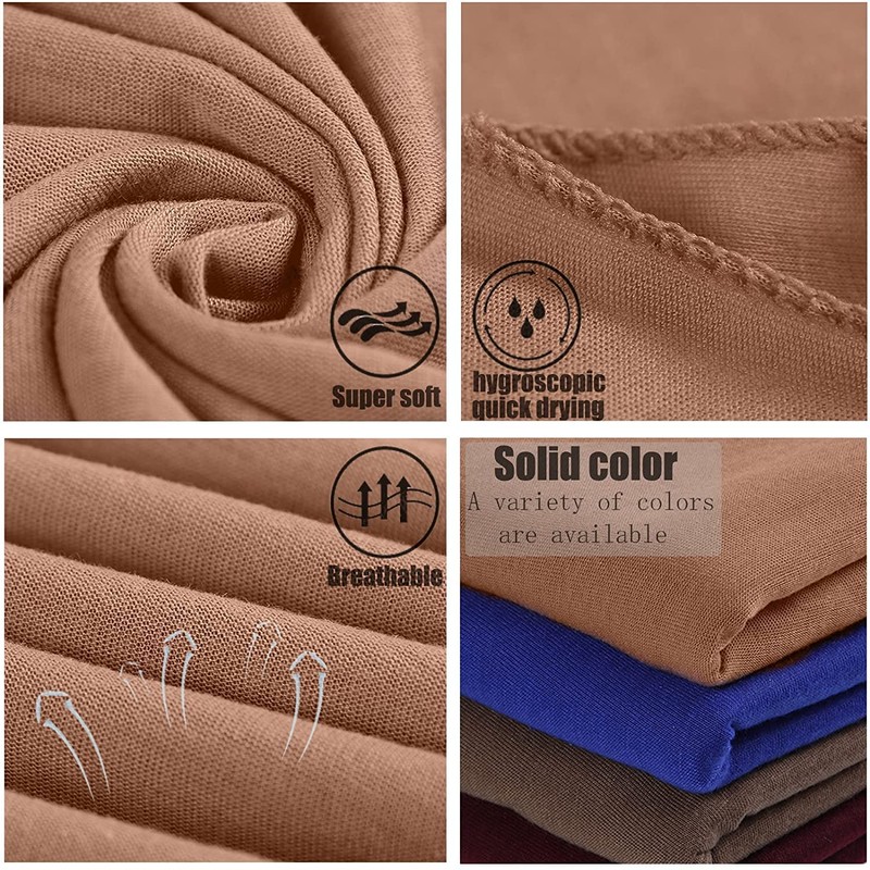 ZRQ 5 Pieces Stretch Headwrap Scarf Jersey Turbans for Women