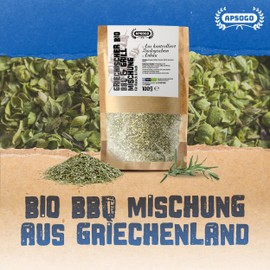 Apsogo BBQ Herb Mix - Organic Quality from Greece - BBQ Herbs for Grilling with Oregano, Thyme & Rosemary for Meat and Fish - Premium Quality & Excellent Taste (100 g)