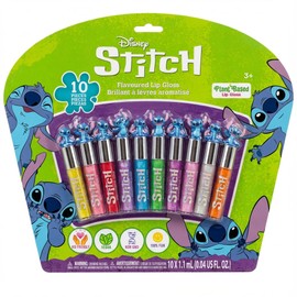 Stitch 10 unidades de brillo para labios de a base de plantas, primer set de maquillaje para niñas, perfecto para fiestas, pijamadas y regalos de cumpleaños, para mayores de 3 años, de Townley Girl