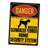 Russian Black Terrier Sign Danger Security System Door Sign Dog