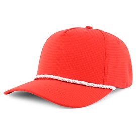 Trendy Apparel Shop Oversize XXL 5 Panel Ripstop Snapback Cap with Contrasting Rope, Red White, XX-Large