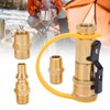 RV Propane Quick Connecting Adapter 1/4 Inch Shutoff Valve and