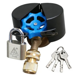 Outdoor Faucet Lock, Anti-Theft Faucet Lock (with Padlock), Suitable for Garden Hose connectors, Anti-Theft Valve Lock, no Installation Required