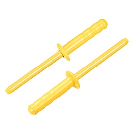 uxcell 100Pcs 3/16" x3/4" Aluminum Blind Rivets, Dome Head Multi Grip Aluminum Steel Mandrel Rivets Fasteners for Metal, Furniture, Automotive, Yellow
