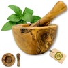 Figura Santa - Olive Wood Mortar and Pestle Set Olive
