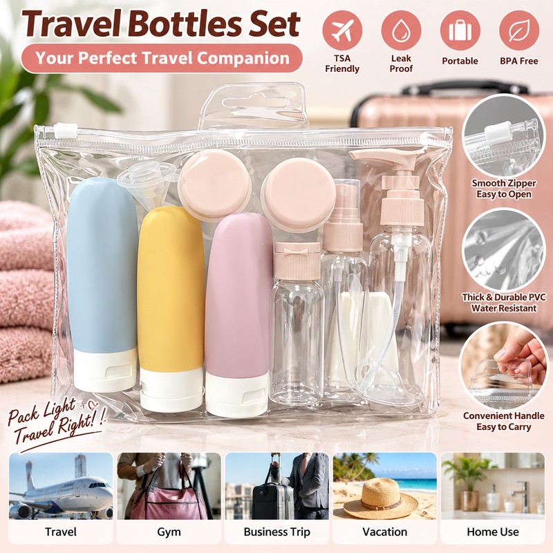 Refillable Travel Bottles for Toiletry Storage – Portable Liquid Containers