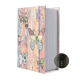 Diversion Book Safe Storage Box (Size 9.5"×6.2"×2.2") With Security Combination Lock, Dictionary Secret Hidden Safe (Butterfly - Combination Lock)