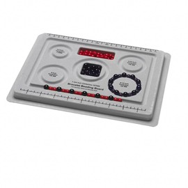 Myasrelae Bead board grey with flocking 10x7-1/2 inches with 5 round grooves for bracelets (Grey), 7.5 x 0.5 x 10 inches, no gemstone