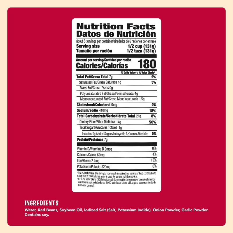 Natura's Refried Red Beans, Ready-to-Eat Vegetarian Refried Beans, Frijoles Rojos