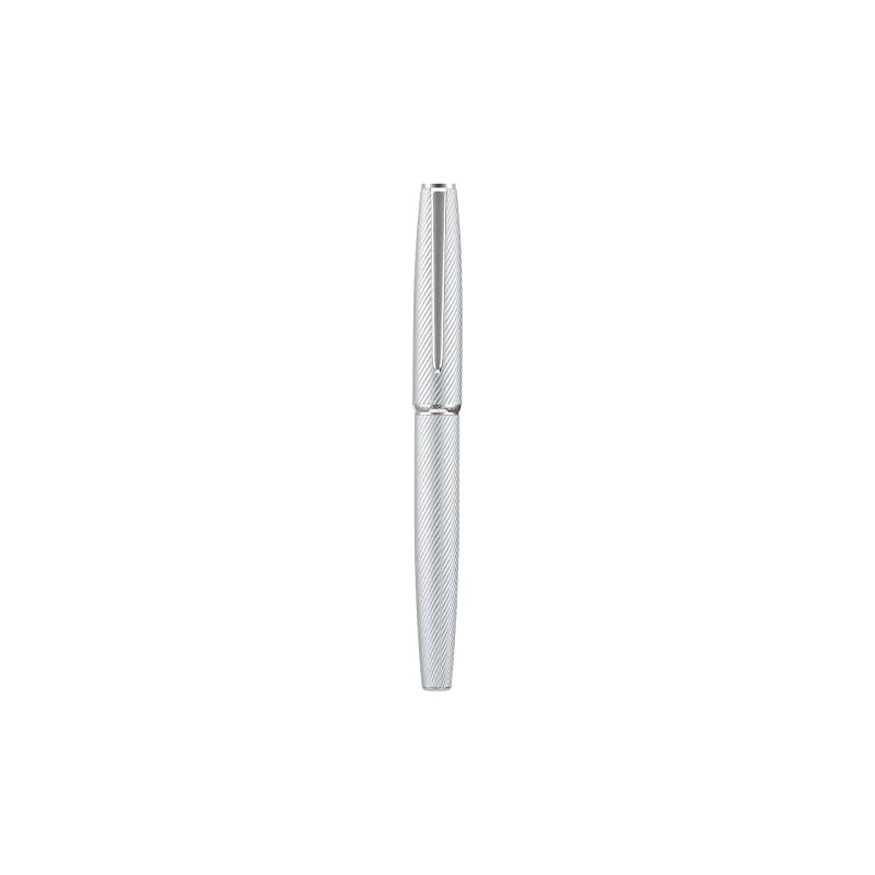 Hong Dian A3 - Pluma estilográfica de aluminio plateado, punta