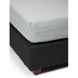 ESSENZA Fitted Sheet Mint Grey, 180 x 200 cm, 100% Cotton Satin, Plain