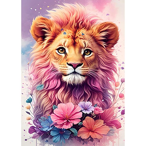 Auremi 5D Diamond Painting Kits for Adults, Cute Lion Diamond