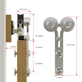 6FT Sliding Barn Door Hardware Kit, Stainless Steel Track for Single Door, Smoothly and Quietly, Fit 36" Door Panel(Y Shape Hanger)