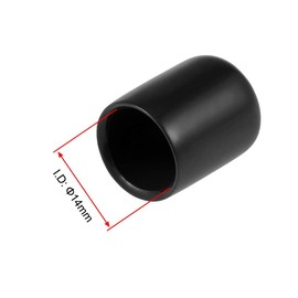 TA-VIGOR 20Pcs Rubber End Caps, 14mm ID Round Flexible Screw End Caps Thread Protectors, Black Vinyl Bolt Covers Rubber Covers for Screws, Tubes, Cables, Wires, etc