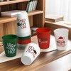Cosiesnest 12Pcs Reusable Christmas Plastic Cups 450ML Red Party Cup