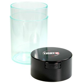 Tightvac - 1 oz to 6 ounce Vacuum Sealed Storage Container - Black Cap & Clear Body
