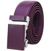 Falari® Genuine Leather Dress Ratchet Belt Automatic Buckle Holeless Adjustable Size (Fit up to 40" (Waist 38), Style 8168 - Plum)