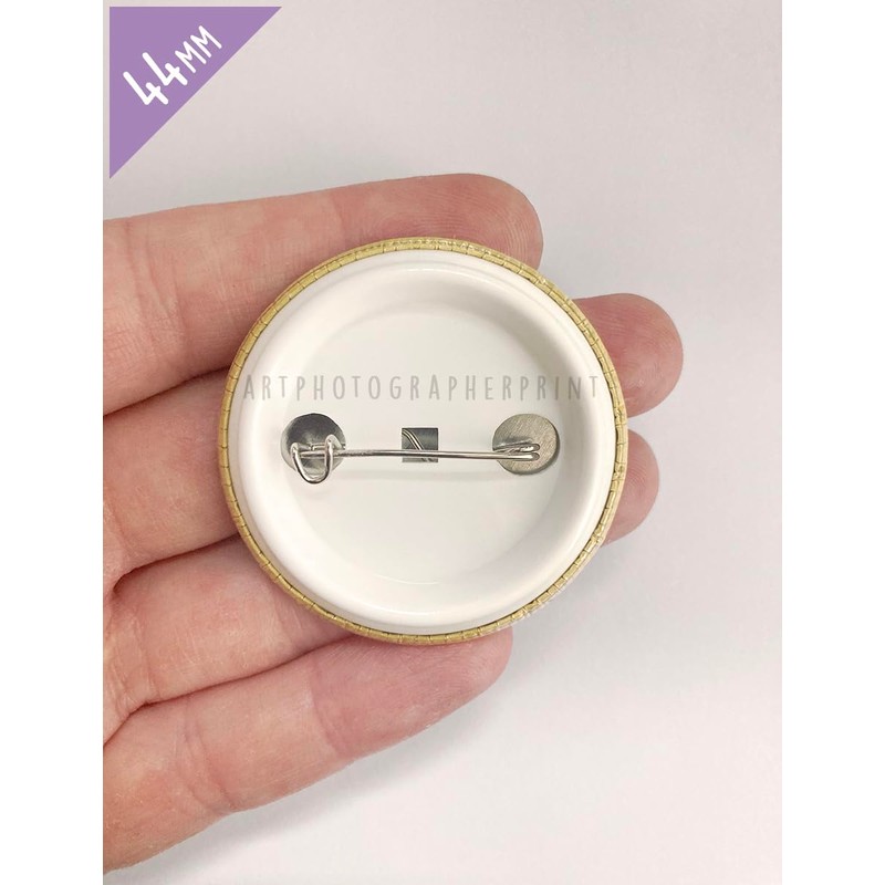 44mm Tarot Reader Button Badge Pin, Black or White (White)