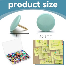 Pack of 300 Coloured Metal Decorative Drawing Pins Push Pins Round Colourful Thumbtacks for Decorative Nails, Home, School, Office, Wall Hangings, Pin Boards, World Map, Posters, Cork Wall, Drawing