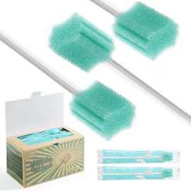 New Qyoswab Anti-Penetration Gum-Protective Mouth Swabs for Elderly, Gum Cleaning, Anti-slip Rod Extra Length. Higher Density Sponge Non-Detaching Sponge. Individually Wrapped 50 Counts (Unflavored)