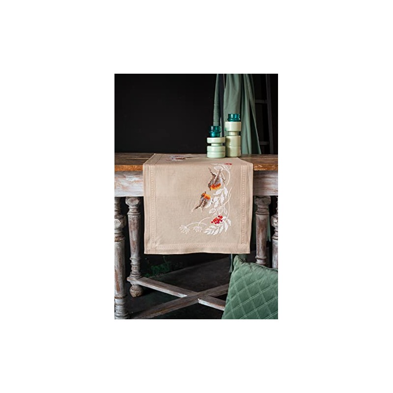 Vervaco Table Runner Cross Stitch Set Outlined, Cotton, Multicoloured, 40