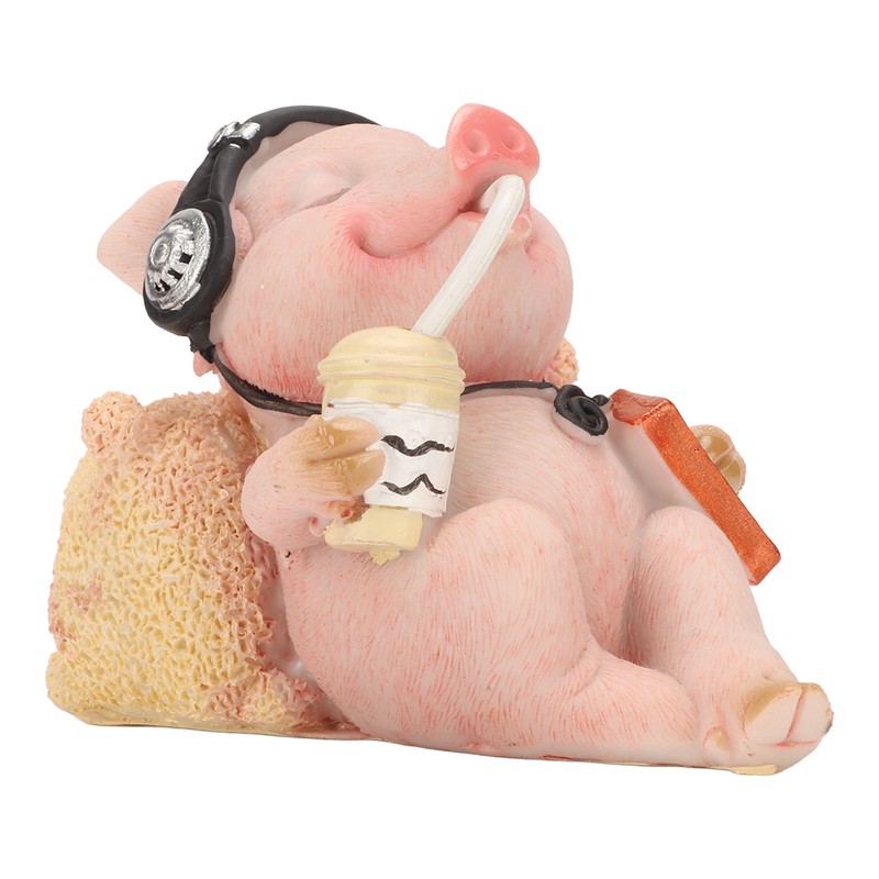 Pig Statue Mini Funny Casual Musical Resin Pig Art Figurine