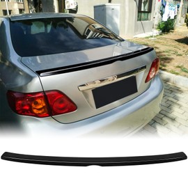 Rear Spoiler Wing Compatible with 2009 2010 2011 2012 2013 Toyota Corolla CE LE Base Stylish Trunk Spoiler Wing Tail Lip Glossy Black