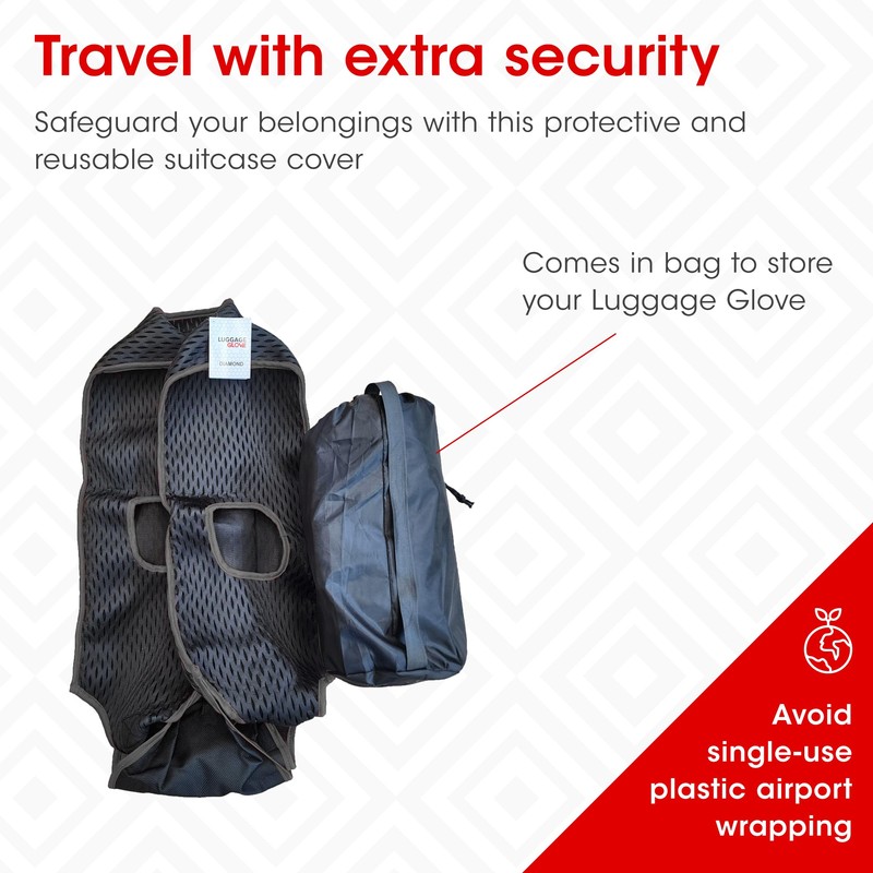 Luggage Glove Diamond - Luggage Protector Suitcase Cover Mesh Sleeve
