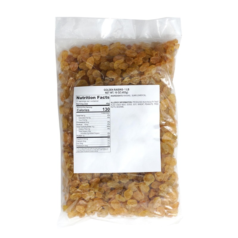 Golden Raisins, 1 Pound Bag Raisins, The Hampton Popcorn &
