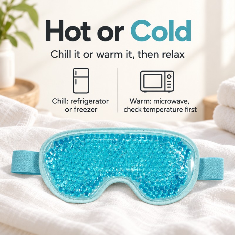Reusable Gel Bead Eye Mask Hot & Cold – Adjustable