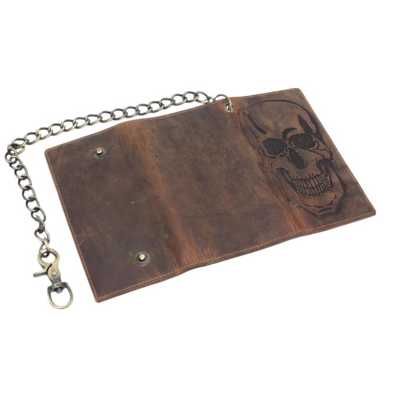 Swiss Marshall Men's RFID Signal Blocking Biker's Vintage Brown Leather