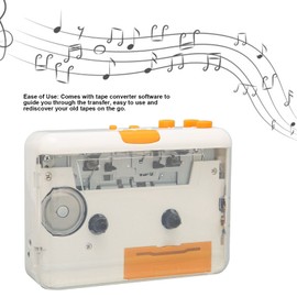 Portable Cassette Player Recorder, USB Cassette Tape Player Captures MP3 Audio Music, Cassette to MP3 Converter with Earphone, Compatible with Laptops Computers