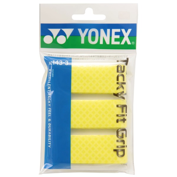 ヨネックス(YONEX) テニス バドミントン グリップテープ タッキーフィットグリップ (3本入り) AC1433 フラッシュイエロー