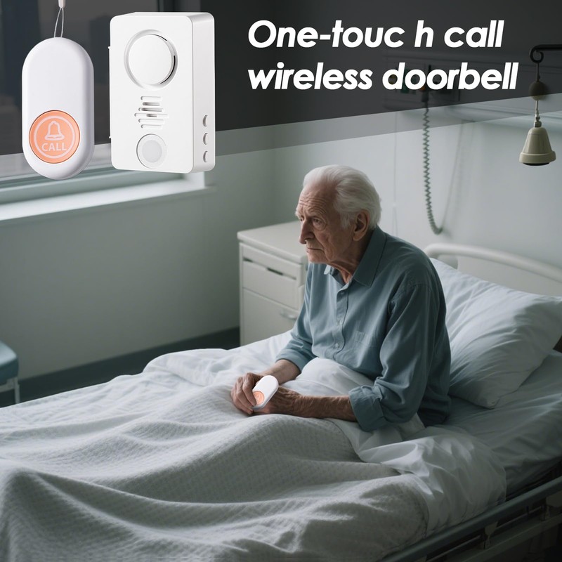 Bed Alarm for Elderly Adults Wireless,Bedside Cordless Warning | Smart