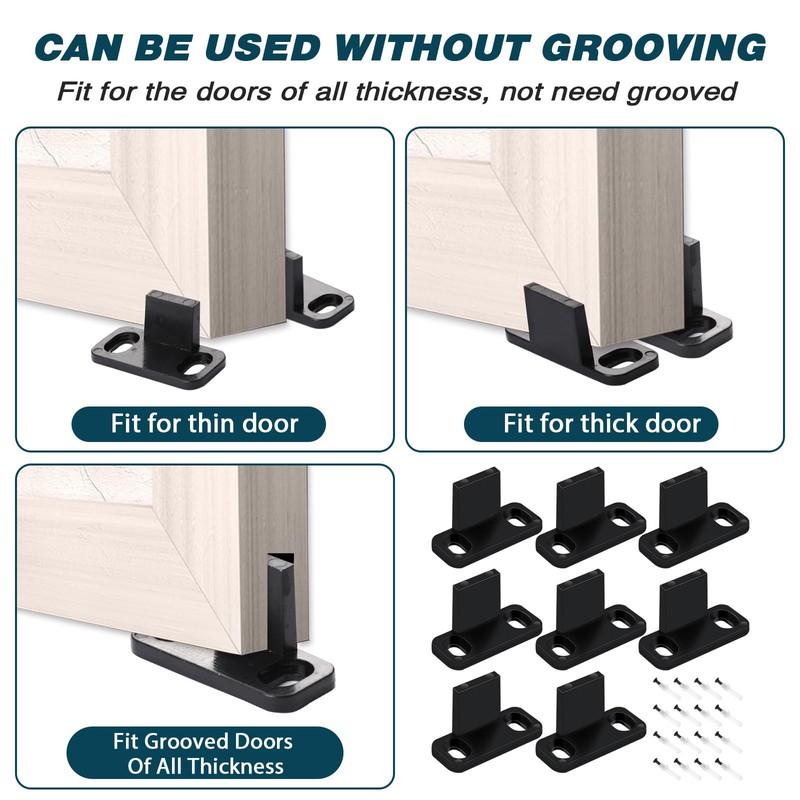 8 Pcs Sliding Closet Door Floor Guide Floor Mounted Door